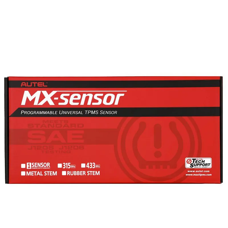 Датчик TPMS Autel MX-1 433МГц+315МГц, быстрофиксируемый, программ., универсальный, металл., черный